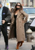 Emily Ratajkowski a l'air élégante dans un trench-coat de couleur camel sur une robe noire alors qu'elle sort pour une promenade à New York